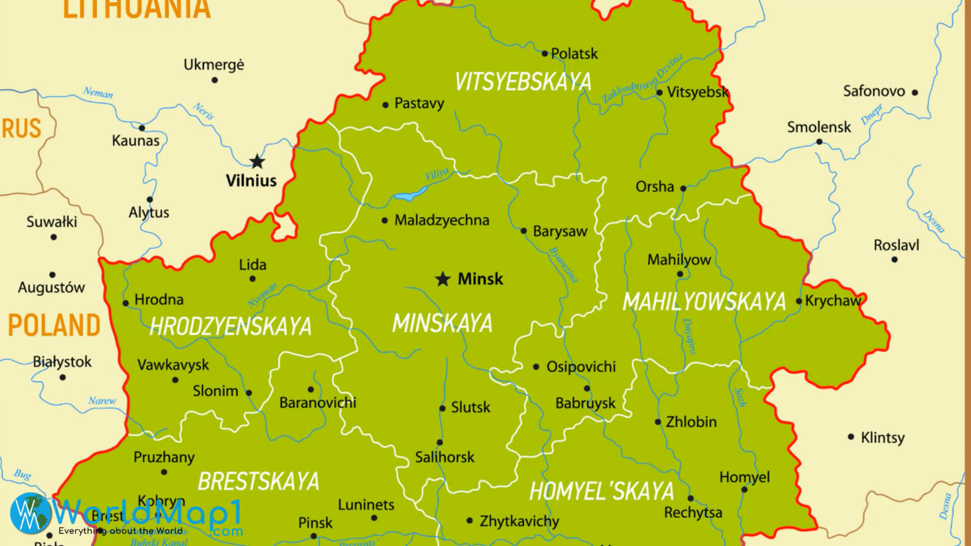 Belarus Regional Map